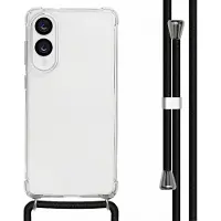 IMoshion Coque arrière Transparente avec cordon pour Samsung Galaxy S25 Edge - Noir