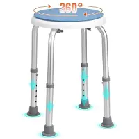 Vevor Siège de Douche Antidérapant Rotatif à 360° Tabouret de Douche 136,1 kg Hauteur Réglable 360-485 mm Chaise de Douche en Alu Aide à la Douche pour Personnes Âgées Femmes Enceintes Salle de Bain