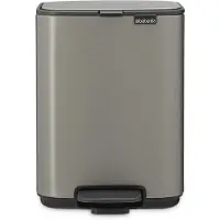 Brabantia Poubelle à pédale Bo 4 l, Poubelle, Gris