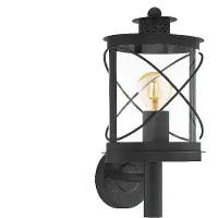 Eglo Lampe murale d'extérieur Hilburn 20x17x37,5 cm Noir