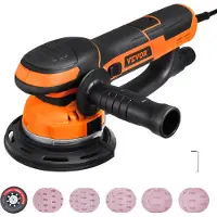 Vevor Ponceuse excentrique , 15,24cm DA & GA Ponceuse 850 W, 7400 tr/min, 6 vitesses, ponceuse vibrante Raccord de poussière pour le ponçage des détails dans le travail du bois