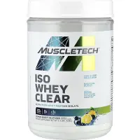 Muscletech , ISO Whey Clear, Isolat de Protéine Ultra-Pure, Blizzard de Baies Citron, 1,11 lb (503 g)