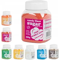 GSG24 Mélange de sucres aromatisés colorés pour barbe à papa, lot de 8 sachets de 400 g