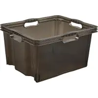 Keeeper Bac plastique de rangement transparent - Couleur:Transparent gris - Volume (l):24l Taille hxlxl (mm) : 230x430x350