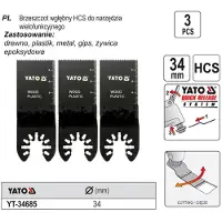 TOYA Lame de scie plongeante - YATO - 34 mm - HCS - 3 pièces - Compatible Quick Release