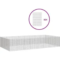 vidaXL Enclos 24 pièces 54x80 cm Fer galvanisé