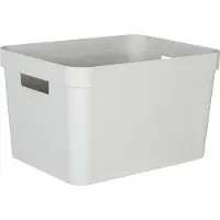 Eda Plastiques Boîte Rangement Stone Bleue 30l Organisation Pratique Et Design - Eda