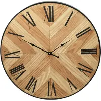 Nobrand Horloge murale aspect bois EH