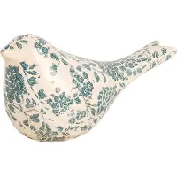 Clayre & Eef Figurine décorative Oiseau 22x9x12 cm Beige Céramique