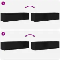 vidaXL Armoires TV 2 pcs. noir imitation chêne 100x31x25,5 cm