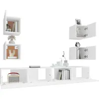 vidaXL Ensemble de 6 meubles TV blanc en bois composite