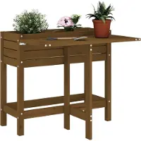 vidaXL Jardinière avec plateau rabattable Bois massif brun miel