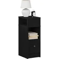 vidaXL Table de chevet avec tiroir noir 25x31x66 cm