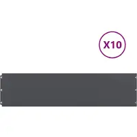vidaXL Bordure de pelouse 10 pcs. Anthracite 25x103 cm Acier laminé à froid