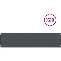 vidaXL Bordure de pelouse 20 pcs. Anthracite 25x103 cm Acier laminé à froid