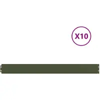vidaXL Bordure de pelouse 10 pcs. Vert olive 10x103 cm Acier laminé à froid