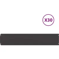 vidaXL Bordure de pelouse 30 pcs. noir 20x103 cm Acier laminé à froid