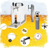 Ich-zapfe Ensemble complet - Tireuse a biere - PYGMY 20 machine a biere, pompe a biere 1 ligne, 20 litres/h, y compris colonne à bière, Green Line, KEG: Type D