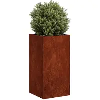 vidaXL Jardinière rouillé 40x40x80 cm acier inoxydable