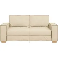 vidaXL Canapé 2 places Crème 180x78x84 cm Tissu