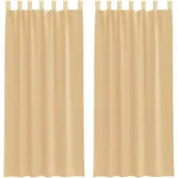 vidaXL Voile Rideaux avec poches à tringles 2 pcs. couleur sable
