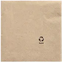 Papstar 100 Servietten, 3-lagig 1/4-Falz 33 cm x 33 cm natur aus recyceltem Papier (100 pcs, 33 x 33 cm)