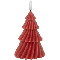 Clayre & Eef Bougie LED Ø 8x13 cm Cire rouge