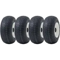 Parnells 13x5.00-6 Pneus et jantes pour tondeuses à gazon Wanda P332, 25mm Roulements 6205 (Lot de 4)