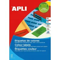 APLI Étiquettes couleur, 70x37mm, rond, vert, 20 feuilles