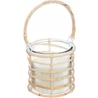 Atmosphera Bougie Parfumée Citronnelle en Verre et Rotin 430 G