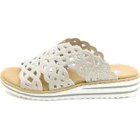Rieker Damen Keil-Pantoletten Beige