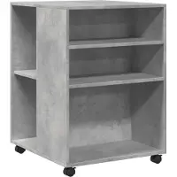 vidaXL Table d'appoint avec roues gris béton bois d'ingénierie