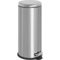 HOMCOM HOMdotCOM HOMdotCOM Poubelle à pédale inox argent 30L