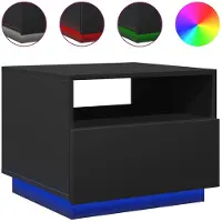 vidaXL Table basse avec lampes LED Noir 50x49x40 cm