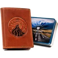 Peterson Grand portefeuille en cuir pour homme avec signe du zodiaque en relief -