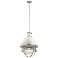 Kichler Lampe suspendue de cuisine Tollis nickel brossé/blanc 1xE27 40W
