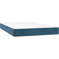 vidaXL Matelas de poche, bleu foncé, 120X210X20 Cm, velours Lumarko