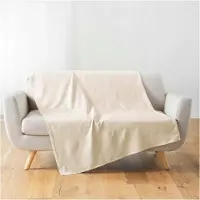 Douceur D`Interieur Plaid Uni En Polycoton Pour Canapé Ou Lit