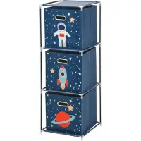 Storage solutions Étagère à jouets avec bacs « Mission spatiale », 35 x 35 x 102 cm
