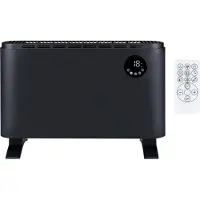 Alpina Radiateur soufflant électrique 2000W - Radiateur électrique convecteur - Radiateur rayonnant avec thermostat réglable et 3 niveaux de chauffage - à poser ou à fixer au mur - noir