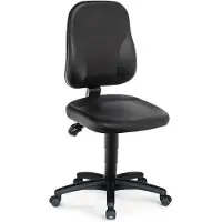 BIMOS Chaise d’atelier pivotante rouleaux rembourrage simili cuir noir 450-620 mm (45 - 62 cm)