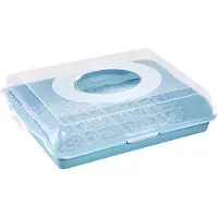 Keeeper Hotte à gâteaux/Partybutler marco, PP, bleu nordique Couvercle avec fermeture, poignée ergonomique (45 x 35 x 11 cm)