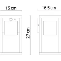 LumenXL Applique solaire extérieure moderne avec capteur en aspect bois - Lumi
