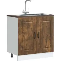 vidaXL Élément bas pour évier Kalmar chêne fumé 80x46x81,5 cm