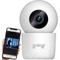 Gologi Caméra de sécurité intérieure - Caméra intérieure intelligente - 4MP - Connexion sans fil avec application (WIFI) - Orientable à 345° - Vision nocturne - Détecteur de mouvement - Moniteur pour