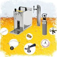 Ich-zapfe Ensemble complet Tireuse a biere - PYGMY 25 machine a biere, pompe a biere 1 ligne, 35 litres/h, y compris colonne à bière, Green Line, KEG: Type D