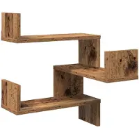 vidaXL Étagères d'angle murales 2 pcs vieux bois 40x40x49,5 cm