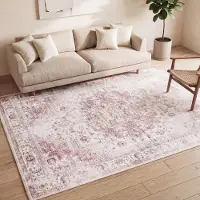 FRAAI Tapis vintage - Lago Rouge/Rose | 300x400 cm | Rectangulaire | Tissage plat