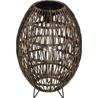 Atmosphera Lanterne solaire, tressée, Ø 21 cm, marron