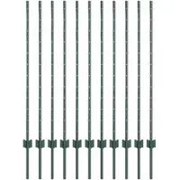 vidaXL Poteaux de Clôture 22 pcs Vert 120 cm Acier